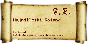 Hajnáczki Roland névjegykártya