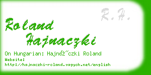 roland hajnaczki business card